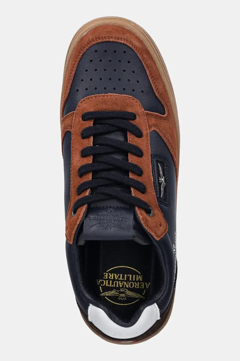 sneakers in pelle SNEAKERS uomo colore blu navy 252SC0235UPL00244 miniatura 4