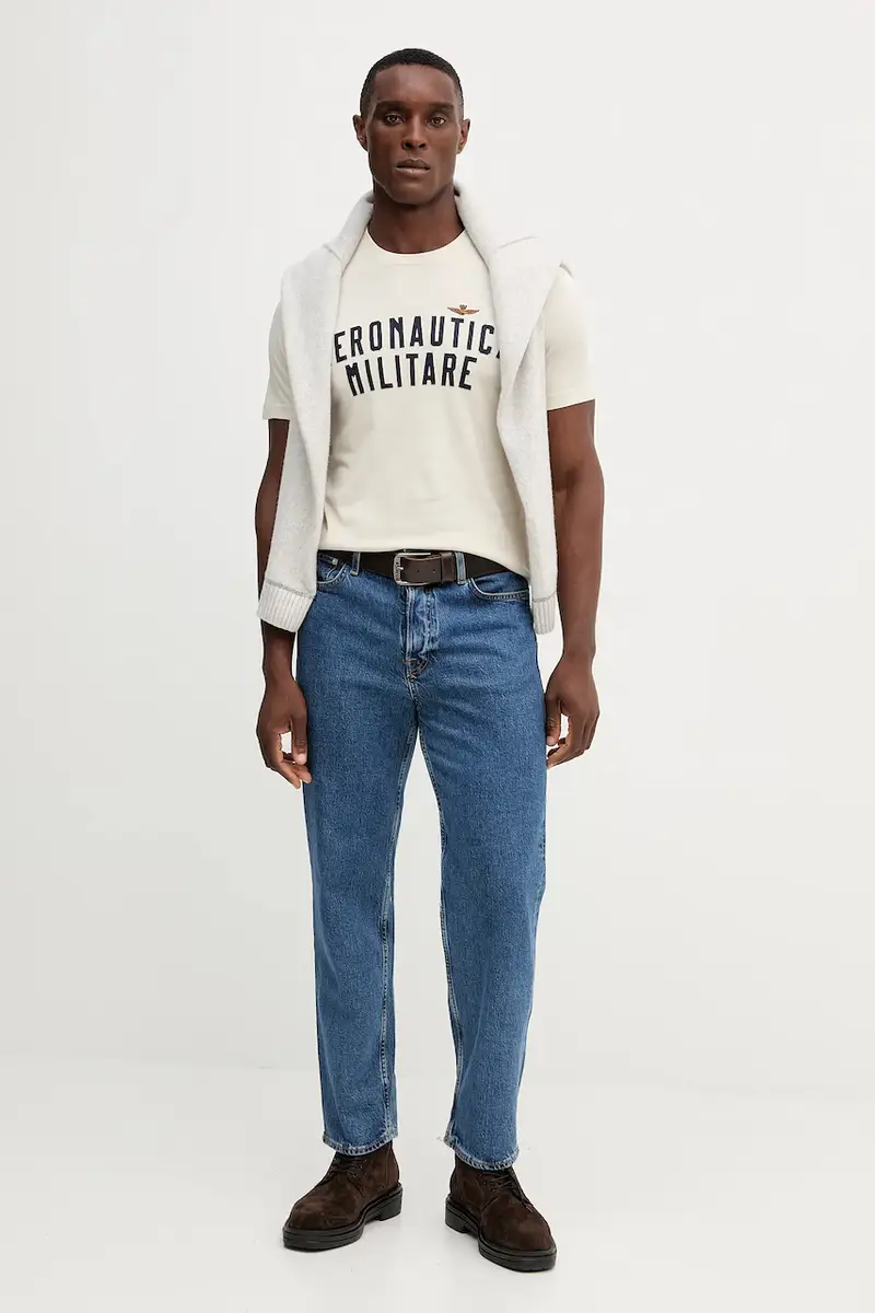 Aeronautica Militare T-shirt Uomo Beige 3764968 miniatura 2