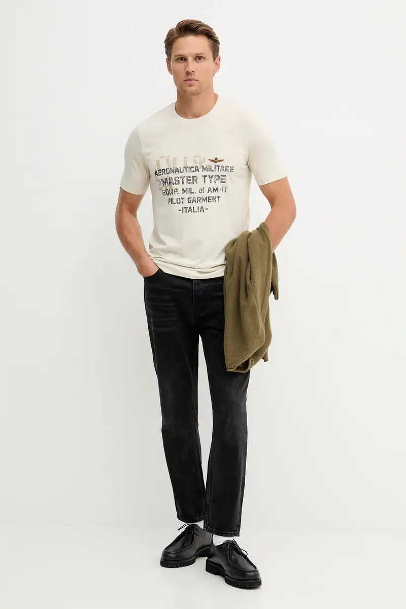Aeronautica Militare T-shirt Uomo Beige 3764988 miniatura 2