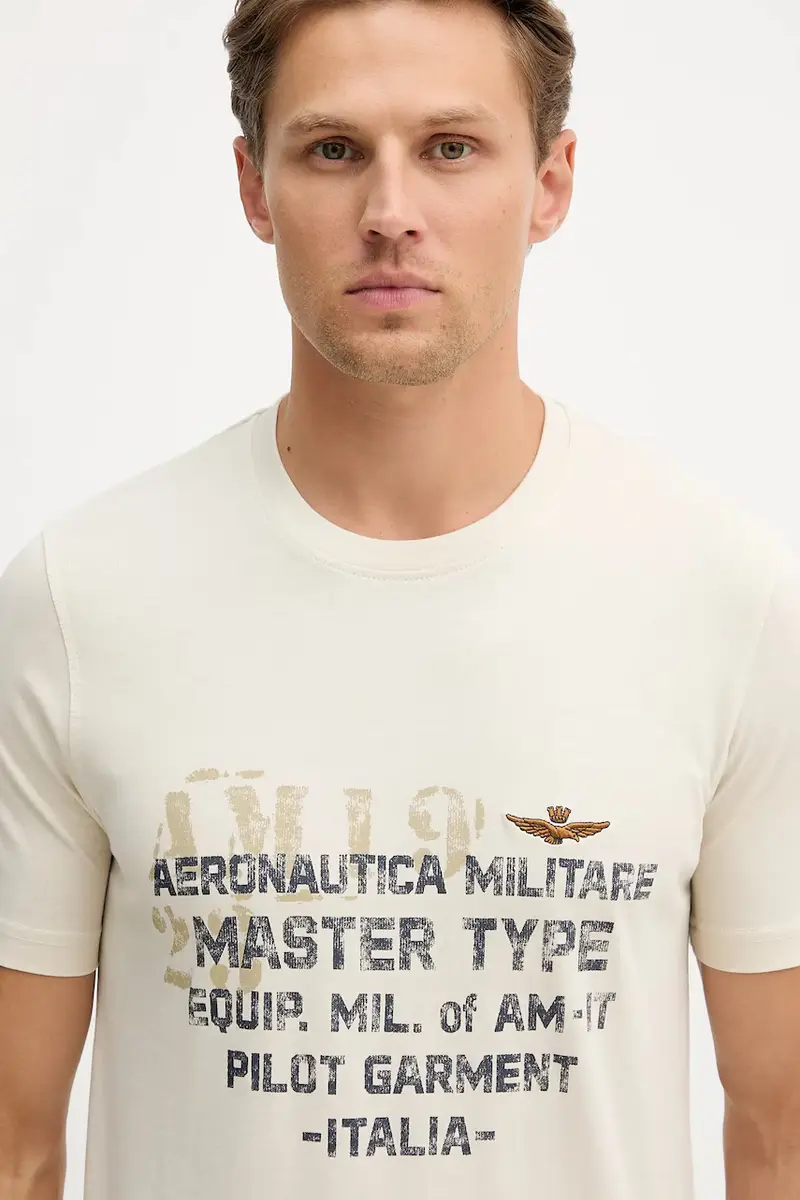 Aeronautica Militare T-shirt Uomo Beige 3764988 miniatura 4