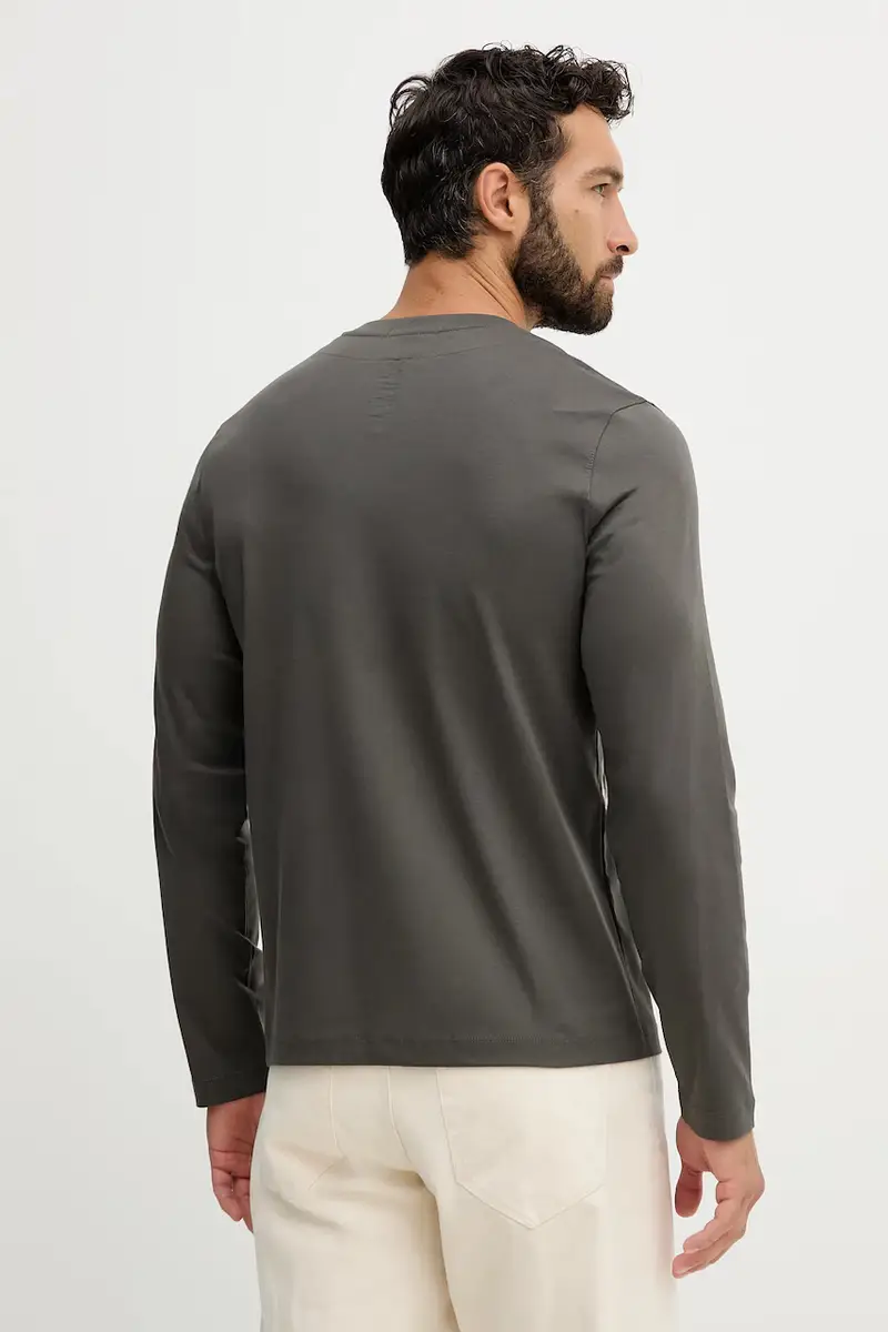 top a maniche lunghe in cotone colore grigio TS2450UJ00663 miniatura 3