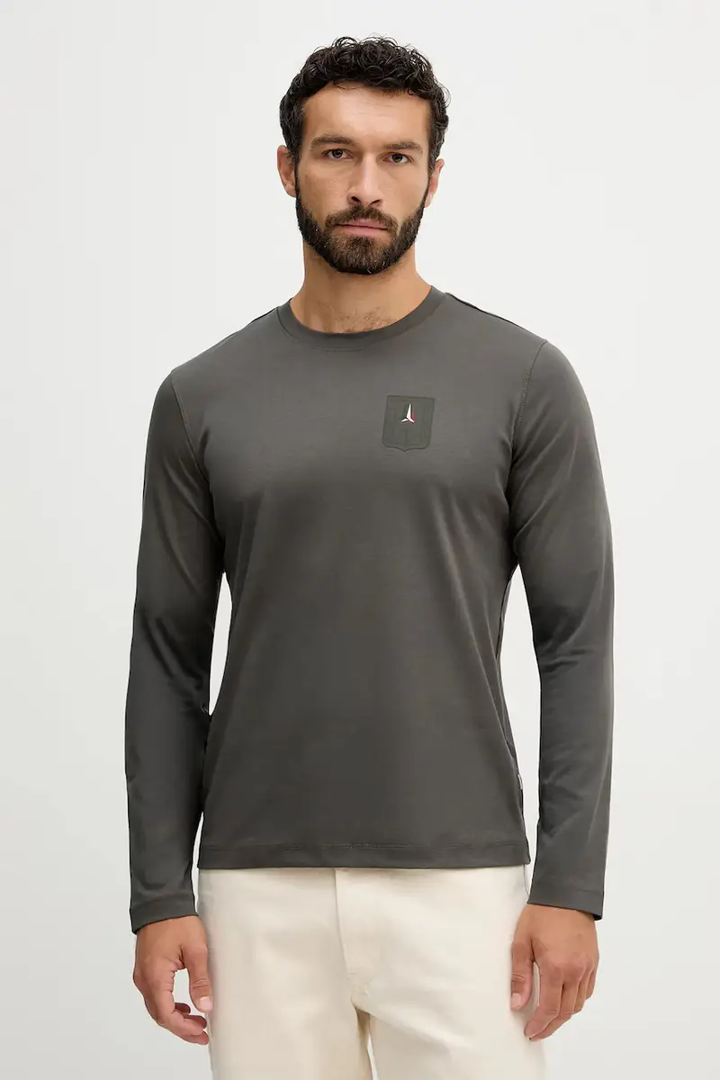 top a maniche lunghe in cotone colore grigio TS2450UJ00663