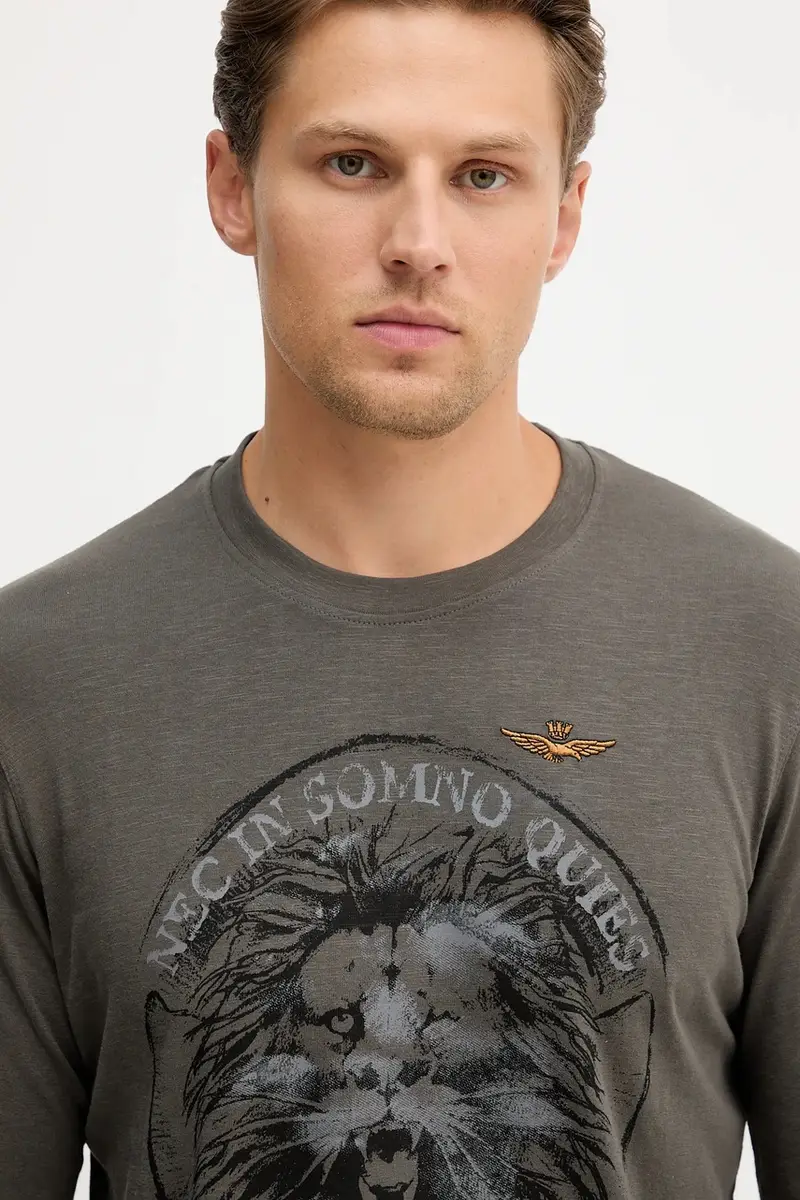 top a maniche lunghe in cotone colore grigio TS2485UJ00708 miniatura 4