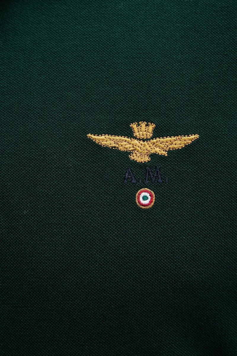 top a maniche lunghe in cotone colore verde con applicazione PO1653UP00082 miniatura 5