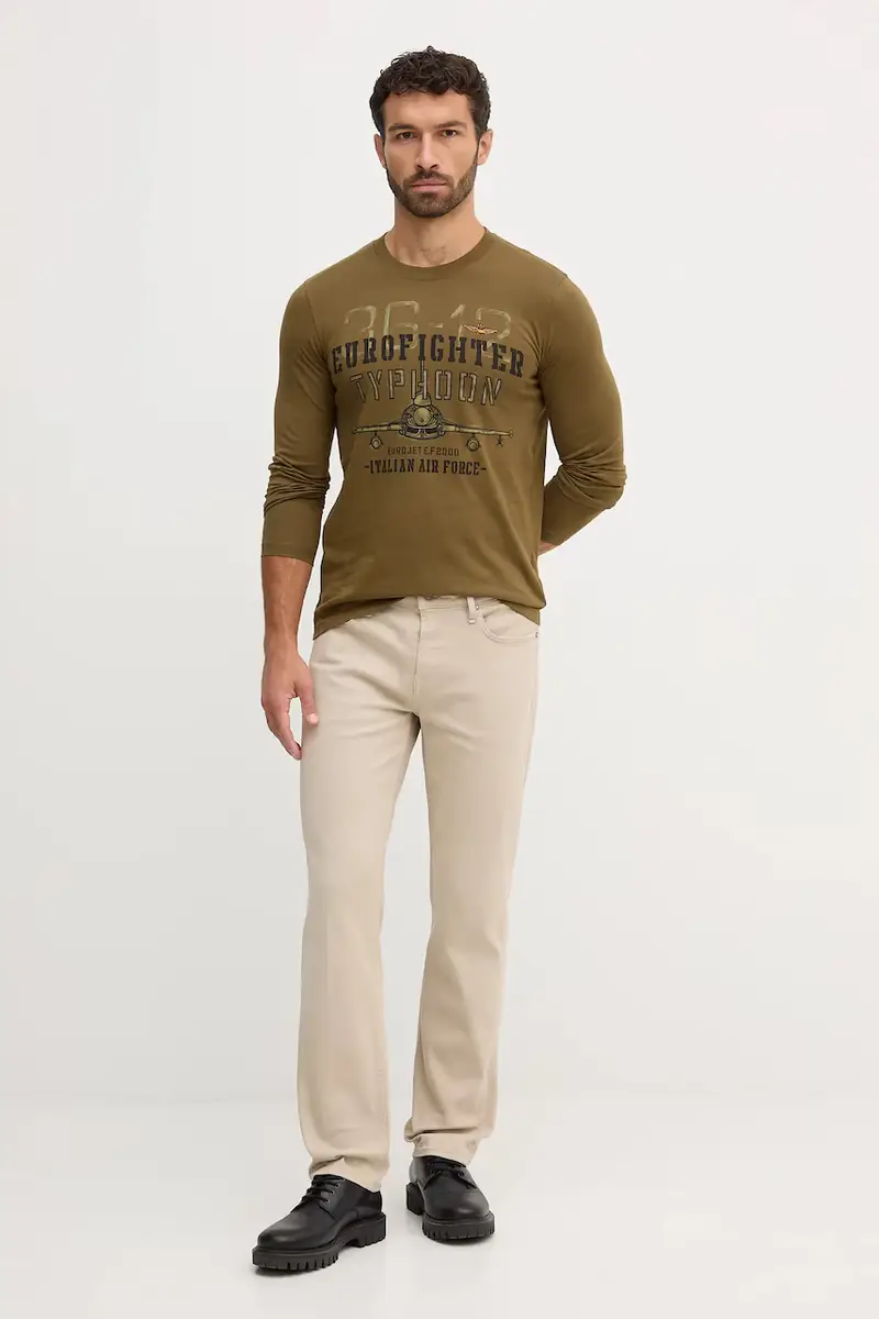 top a maniche lunghe in cotone colore verde TS2477UJ00641 miniatura 2