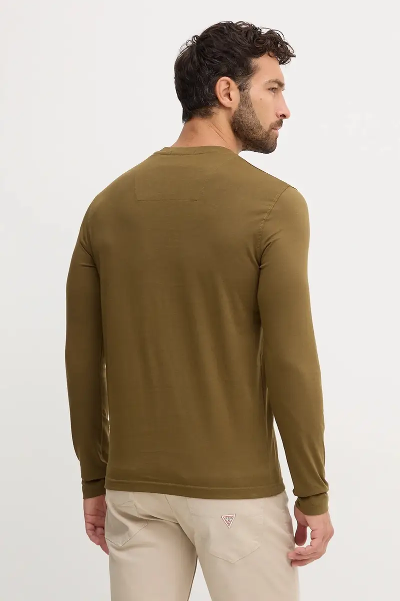 top a maniche lunghe in cotone colore verde TS2477UJ00641 miniatura 3