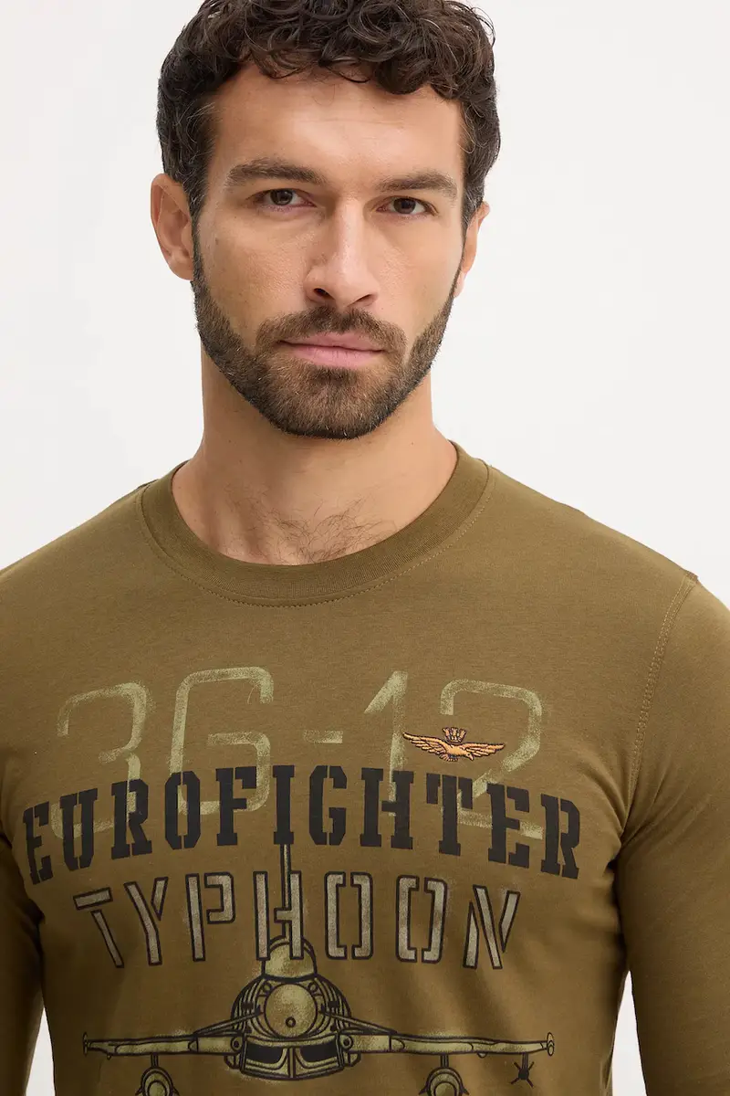 top a maniche lunghe in cotone colore verde TS2477UJ00641 miniatura 4