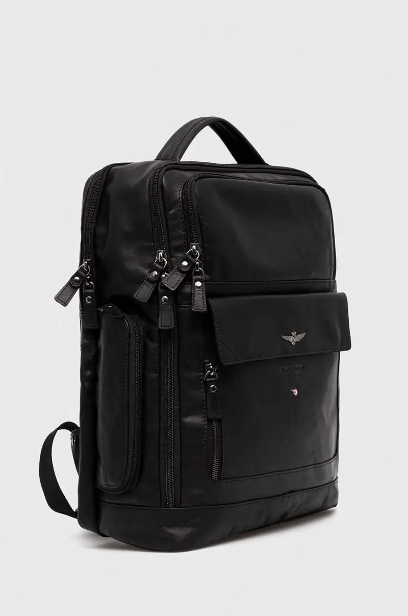 zaino in pelle uomo Nero miniatura 2