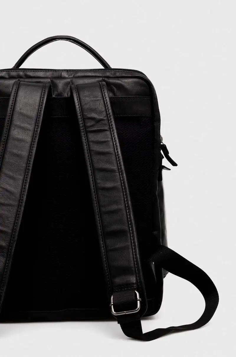 zaino in pelle uomo Nero miniatura 4