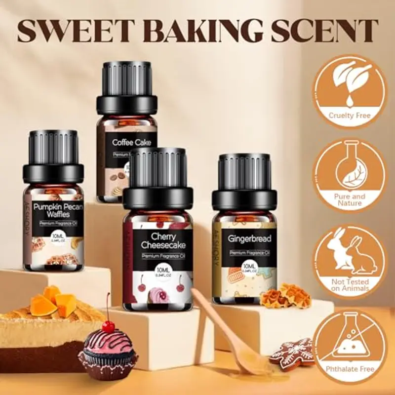 AESHORY Set di Oli Essenziali Aroma di Panetteria 6 x 10ML, Olio Essenziale per Diffusori, SPA, Fabbricazione di miniatura 2