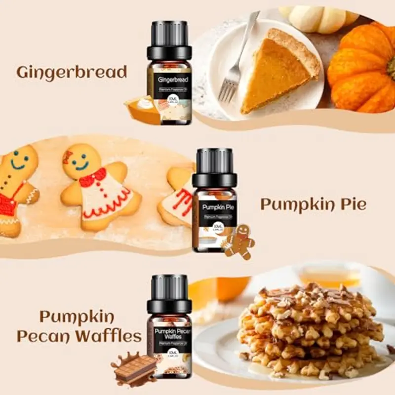 AESHORY Set di Oli Essenziali Aroma di Panetteria 6 x 10ML, Olio Essenziale per Diffusori, SPA, Fabbricazione di miniatura 3