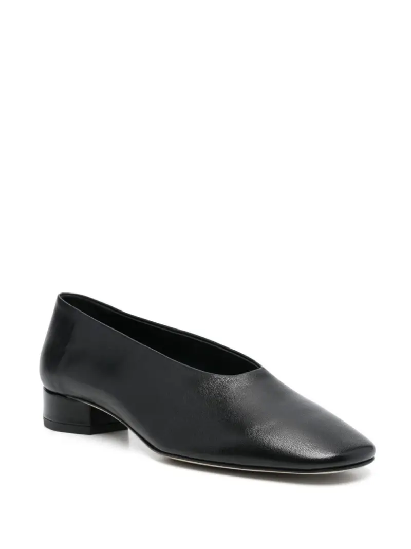 Delia Leather Ballet Flats NERO miniatura 2