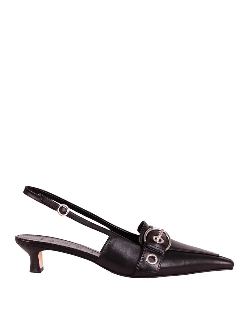 Slingback Con Fibbia Nero