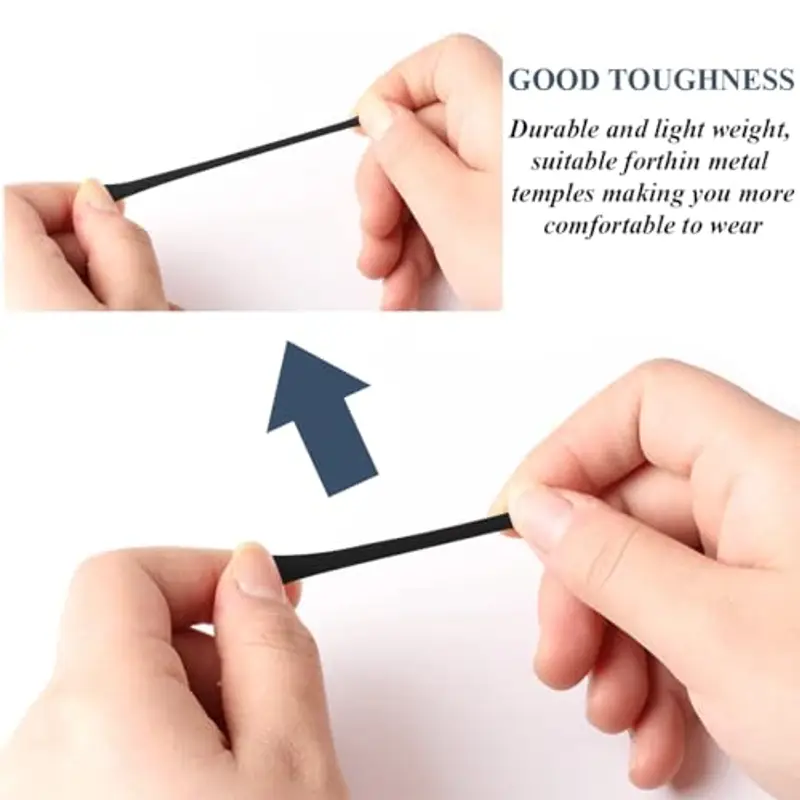 AFCJLTO 10 paia di tappi per occhiali in silicone, antiscivolo per stanghette di occhiali da sole in metallo, Ripara le aste universali per occhiali con stile: disponibili in bianco e nero miniatura 3