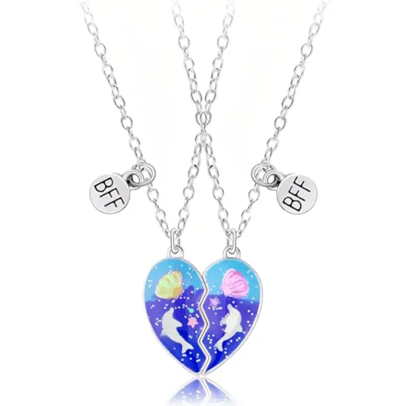AFCJLTO 2 Pezzi collana amicizia,Collana Migliore Amica, Mezzo Cuore Collana Dell'Amicizia,per Bambine e Ragazze Collana Dell'amicizia Gioielli Regalo per Ragazze