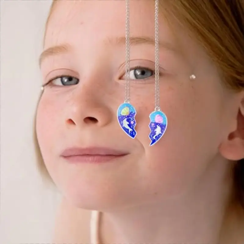 AFCJLTO 2 Pezzi collana amicizia, Collana Migliore Amica, Mezzo Cuore Collana Dell'Amicizia, per Bambine e Ragazze Collana Dell'amicizia Gioielli Regalo per Ragazze miniatura 2