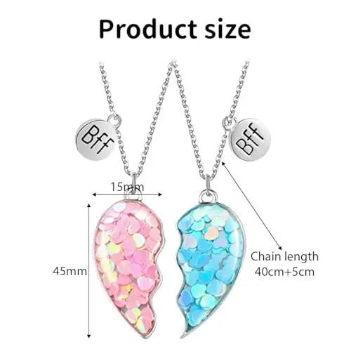 AFCJLTO Collana Pendente Amicizia Set, Confezione da 2 collane BFF Collana, Best Friends Collana, collana bff per 2 miniatura 2
