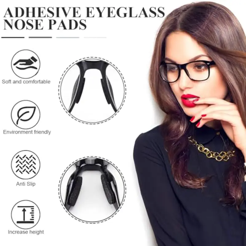 AFCJLTO Naselli in Silicone, 20 pcs Naselli Antiscivolo in Silicone per Occhiali, Comodi e Adesivi, Cuscinetti per Occhiali da Sole, Proteggono il Naso e Prevengono Lo Scivolamento miniatura 2