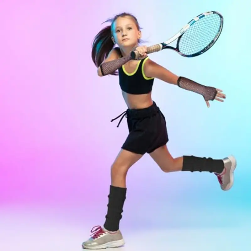 AffeGifts Scaldamuscoli Bambina Neon, Scaldamuscoli Bambina Anni 80 con Neon Guanti Rete Senza Dita Bambina miniatura 3