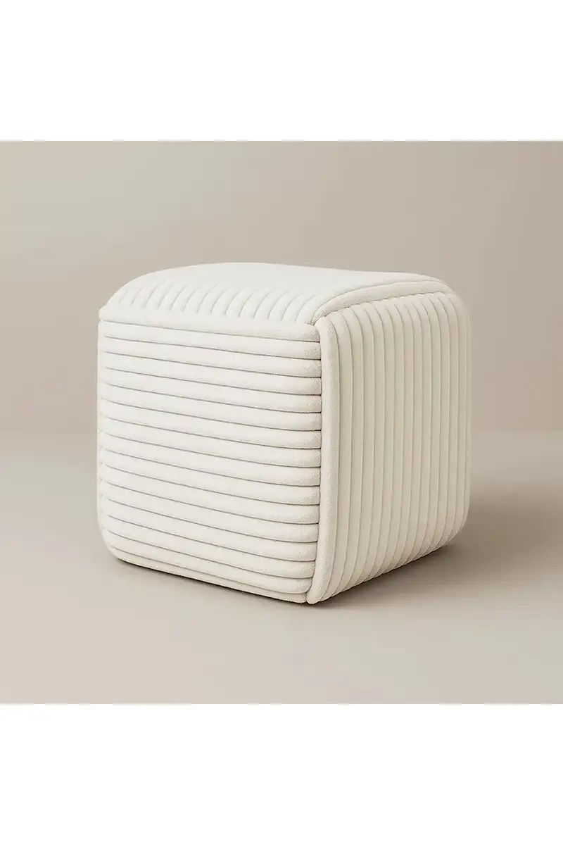 pouf Wiki 43 x 43 x 38 cm Bianco miniatura 2