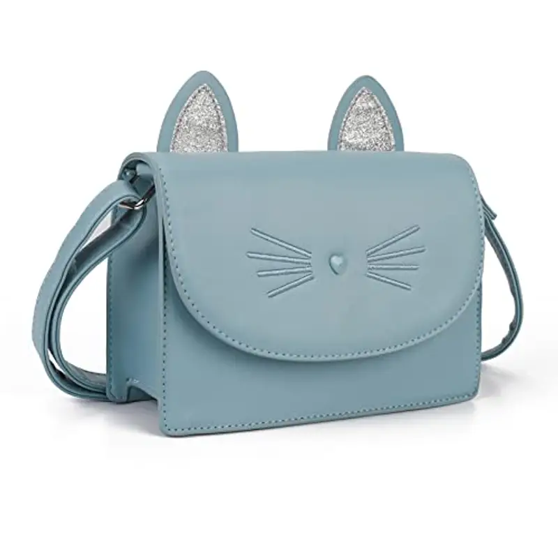 AFKOMST FKOMST Niedliche Geldbörsen für Teenager, Mädchen, kleine Umhängetasche und Handtaschen, Katzengeschenk für Kinder, blau, Small miniatura 2