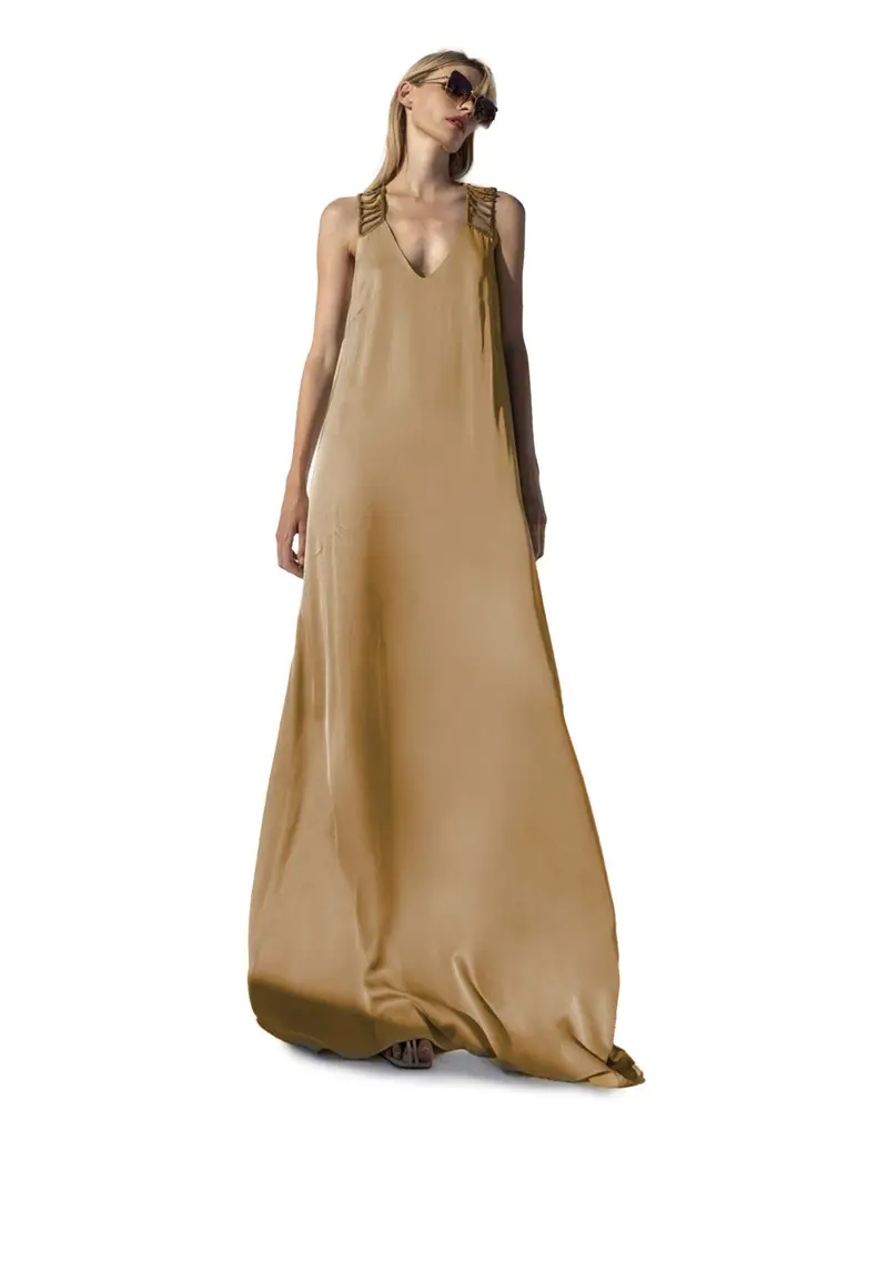 AGGÈL KNITWEAR - Abito Donna Gold miniatura 2