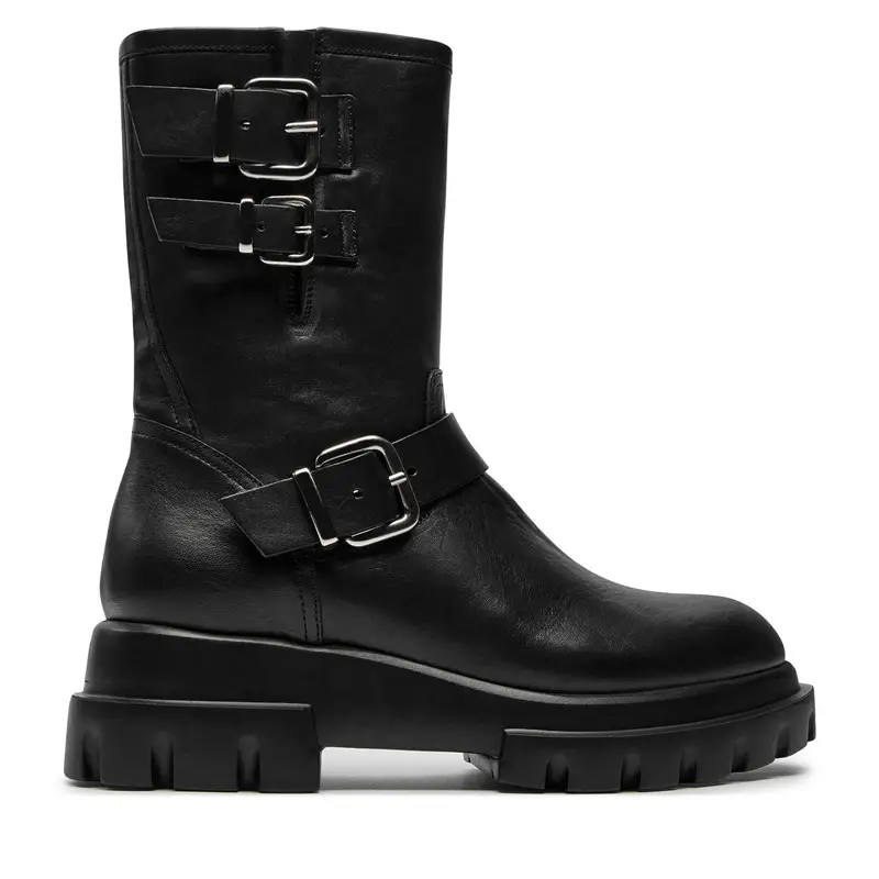Stivaletti AGL Chunky Biker D756589PGKD0711013 Nero