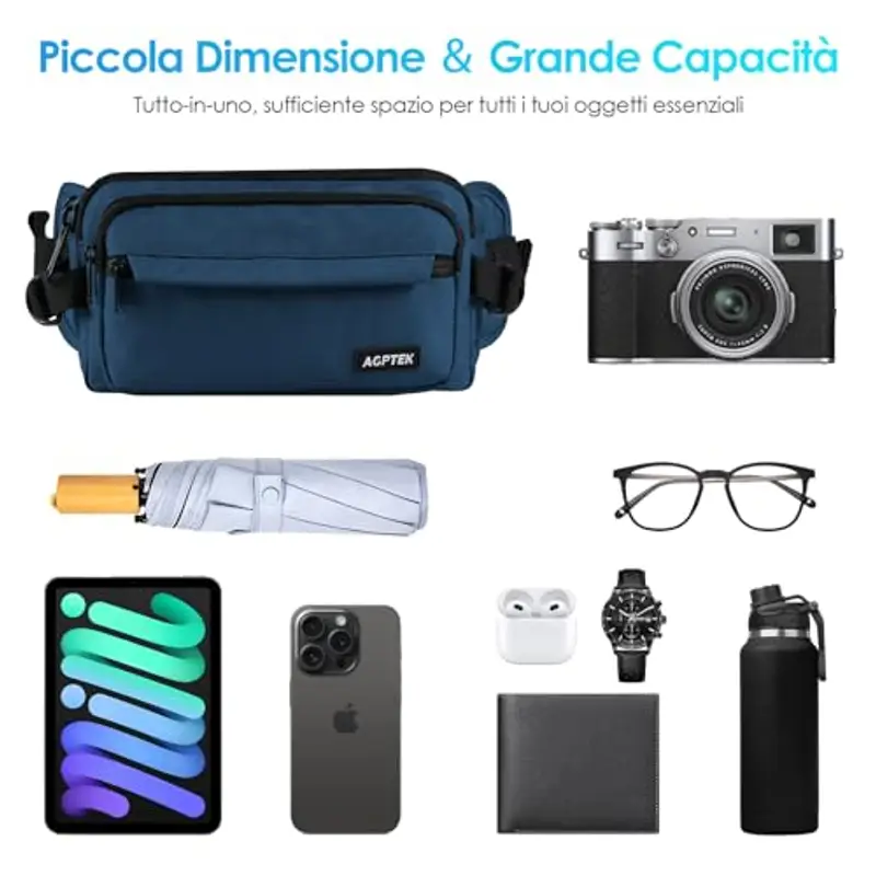 AGPTEK Marsupio Donna Blu 1599191 miniatura 3