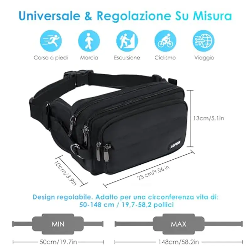 AGPTEK Marsupio Uomo 1599192 miniatura 2