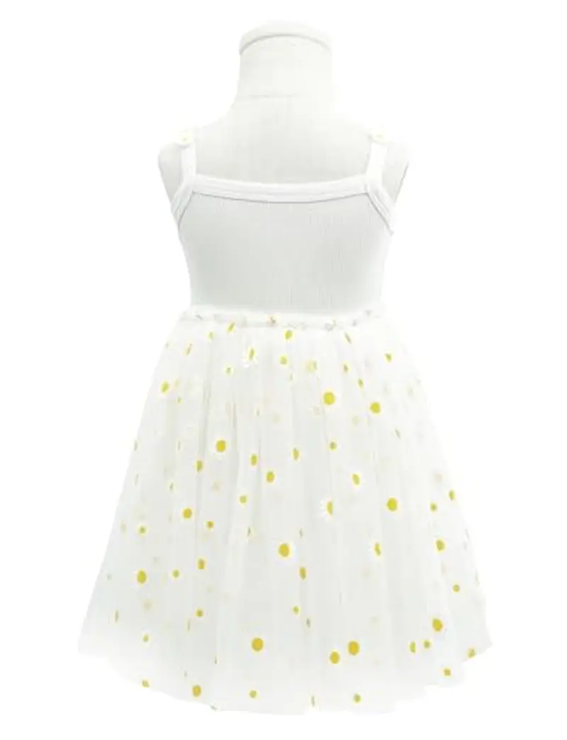 AIEOE Abiti Tutu Neonate Senza Maniche con Fodera Principessa Battesimo Estate Vestito Boho Abiti in Tulle Compleanno per 2-3 Anni Bianco miniatura 2