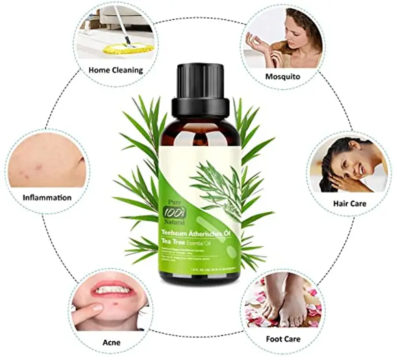 Aifanciey Tea Tree Oil Puro 100% Olio Essenziale Tea Tree 2 PACK - Olio di Acne Olio Essenziale di Albero del Tè Naturale Anti Acne e Brufoli Aromaterapia 30ML miniatura 2