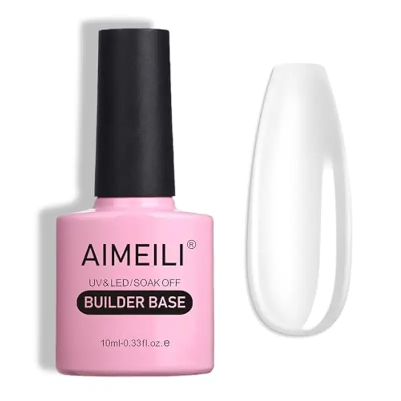 AIMEILI 7 in 1 Mulfunzionale Clear Builder Base Gel Unghie Smalto Semipermente in Gel UV LED Finte Fingers Quick Gel Ricostruzione Unghie, 10ML