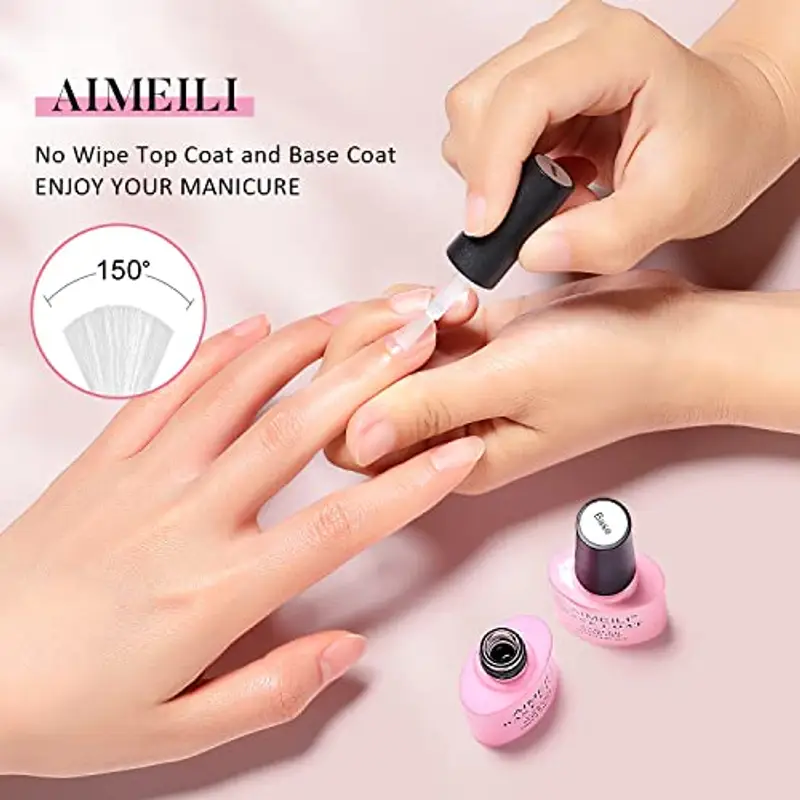 AIMEILI Base Coat Semipermente Smalto Semipermente Smalti per Unghie per Manicure in Gel UV LED Soak Off 10ml miniatura 2