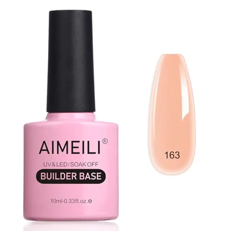 AIMEILI Builder Base Gel Unghie Gel Ricostruzione Unghie Smalto Semipermanente Lattiginoso per Unghie in UV LED Soak Off Gel Colori - (163) 10ML