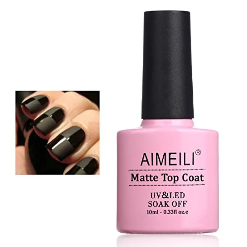 AIMEILI Matt Top Coat Opaco Smalto Semipermente per Manicure Smalti per Unghie in Gel Soak Off UV LED 10ml
