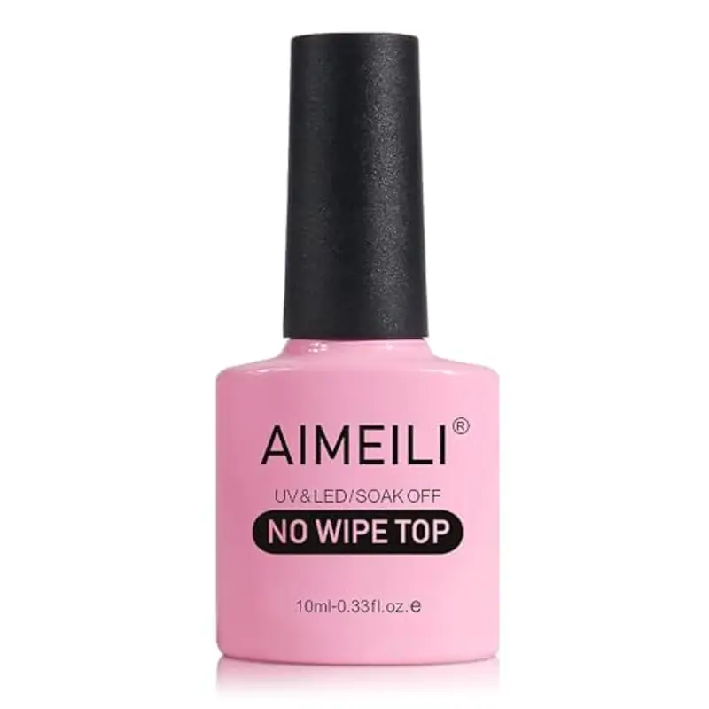 AIMEILI No Wipe Top Coat Smalto Semipermente Smalti per Unghie per Manicure in Gel UV LED Soak Off 10ml