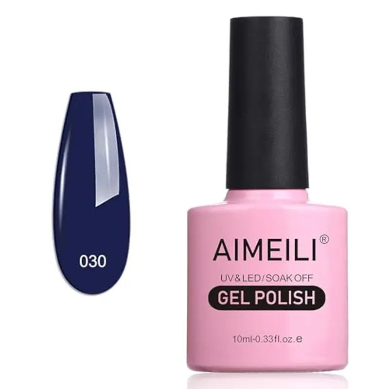AIMEILI Smalto Semipermente per Manicure Smalti per Unghie in Gel Soak Off UV LED - Navy Seals (030) 10ml