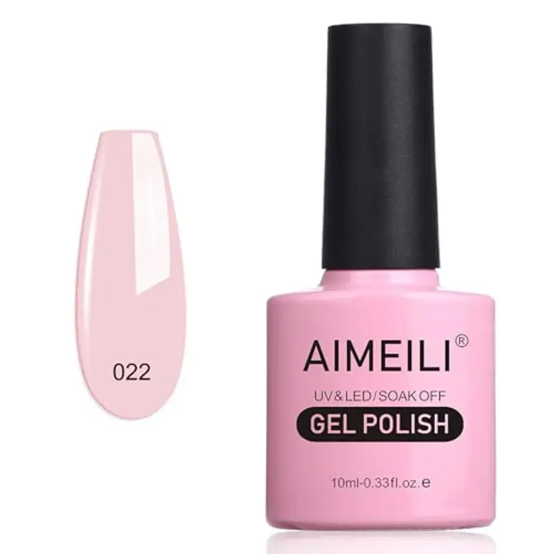 AIMEILI Smalto Semipermente per Manicure Smalti per Unghie in Gel Soak Off UV LED - Rose Nude (022) 10ml