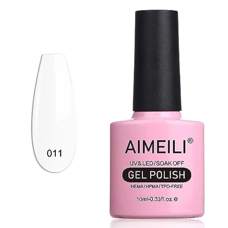 AIMEILI Smalto Semipermente per Unghie in Gel UV LED Bianca Smalti per Unghie Colori per Manicure - Studio White Arctic White (011) 10ml