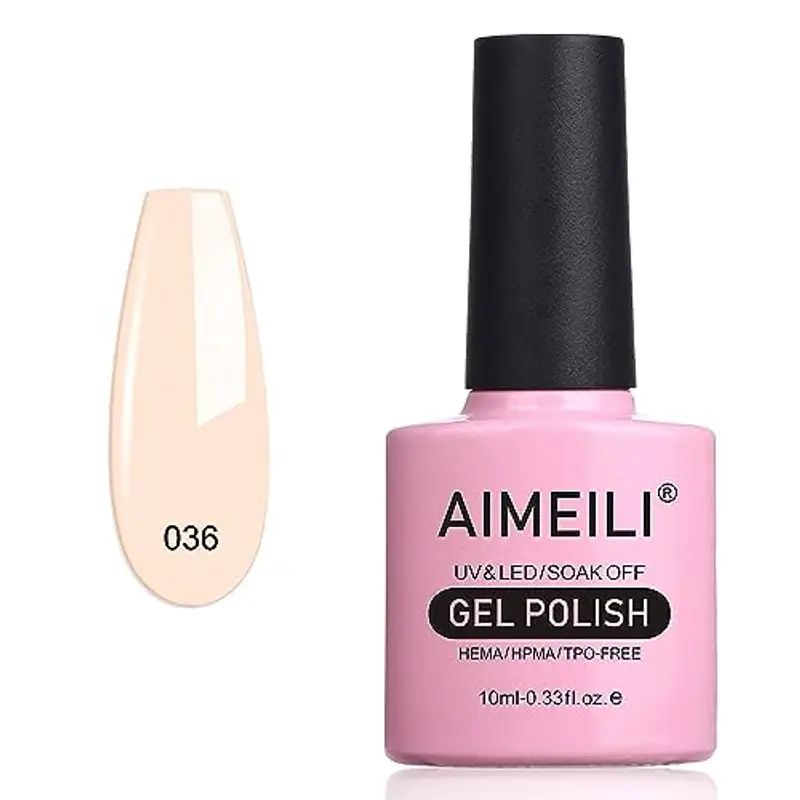AIMEILI Smalto Semipermente per Unghie in Gel UV LED Smalti per Unghie Colori per Manicure Nudo - Soft Pink (036) 10ml