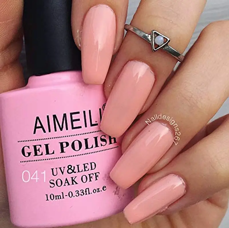 AIMEILI Smalto Semipermente per Unghie in Gel UV LED Smalti per Unghie Colori per Manicure - Peachy (041) 10ml miniatura 2