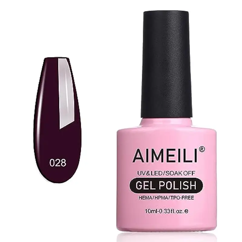 AIMEILI Soak Off UV LED Smalti in Gel Smalto Semipermanente - Dark Purple (028) 10ml