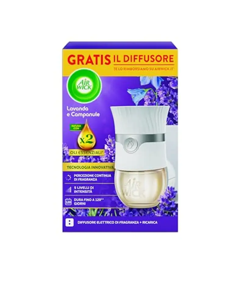 Air Wick Diffusore Elettrico di Oli Essenziali, 1 Diffusore completo gadget, 1 Ricarica per Diffusore Elettrico alla Fragranza Lavanda e Campanule miniatura 2