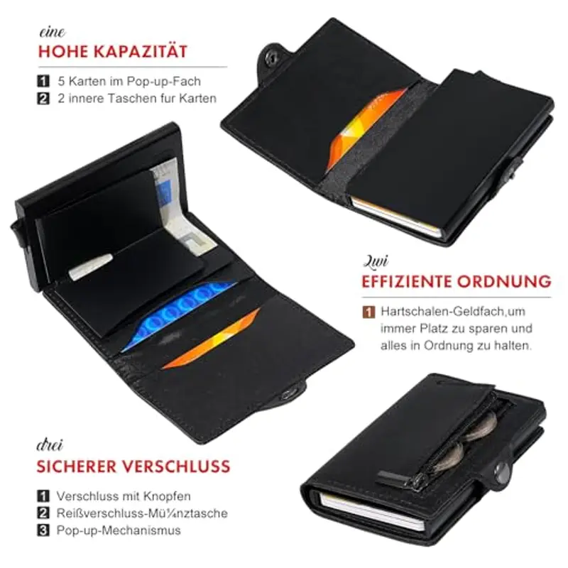 AISIR Porta carte di credito Uomo Nero 943389 miniatura 2