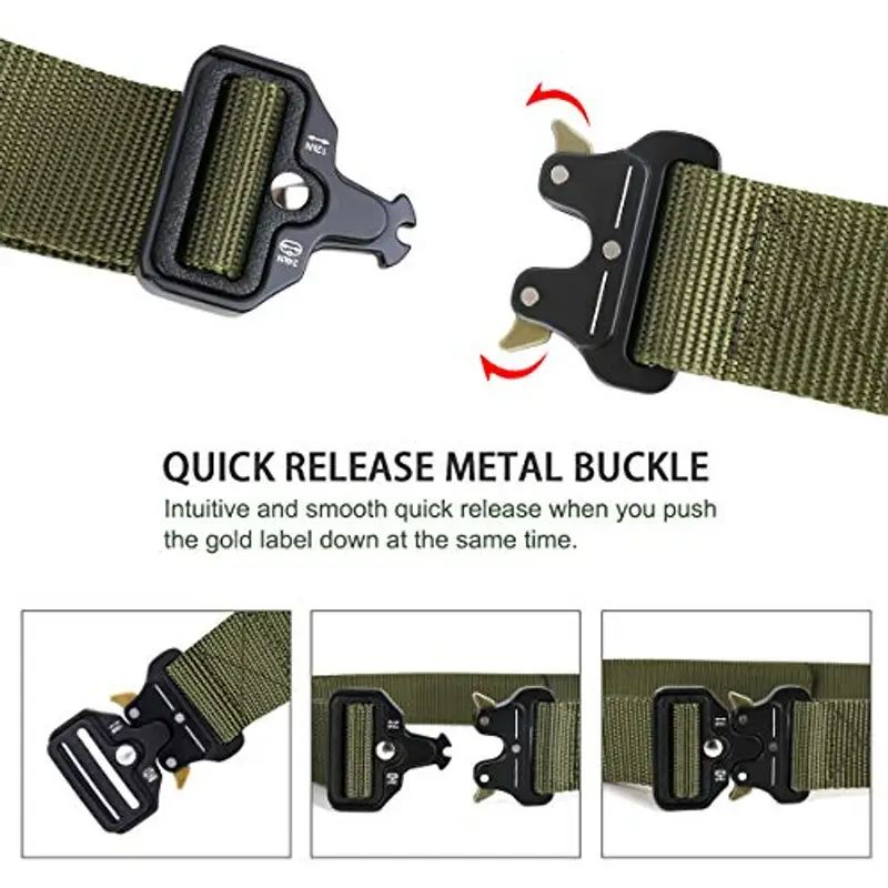 AivaToba Cintura Tattica Uomo Heavy Duty Nylon Cintura Militare Esercito con Fibbia in Metallo a Sgancio Rapido per miniatura 3