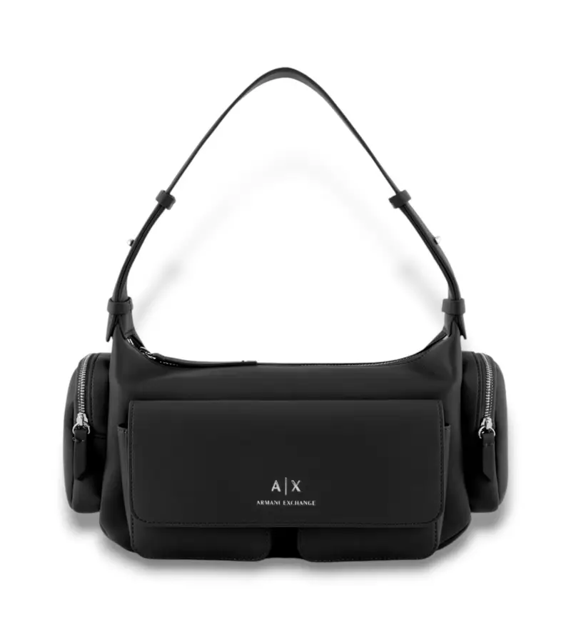 per donna. XW000404AF12589UC001 Borsa grande con tasche laterali, nera (OSFA), Nero, Casual, Poliestere