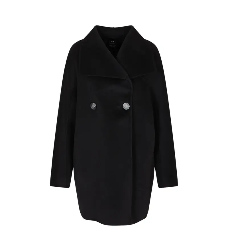 per donna. XW000715AF16216UC001 Cappotto Caban nero (XS), Casual, Lana