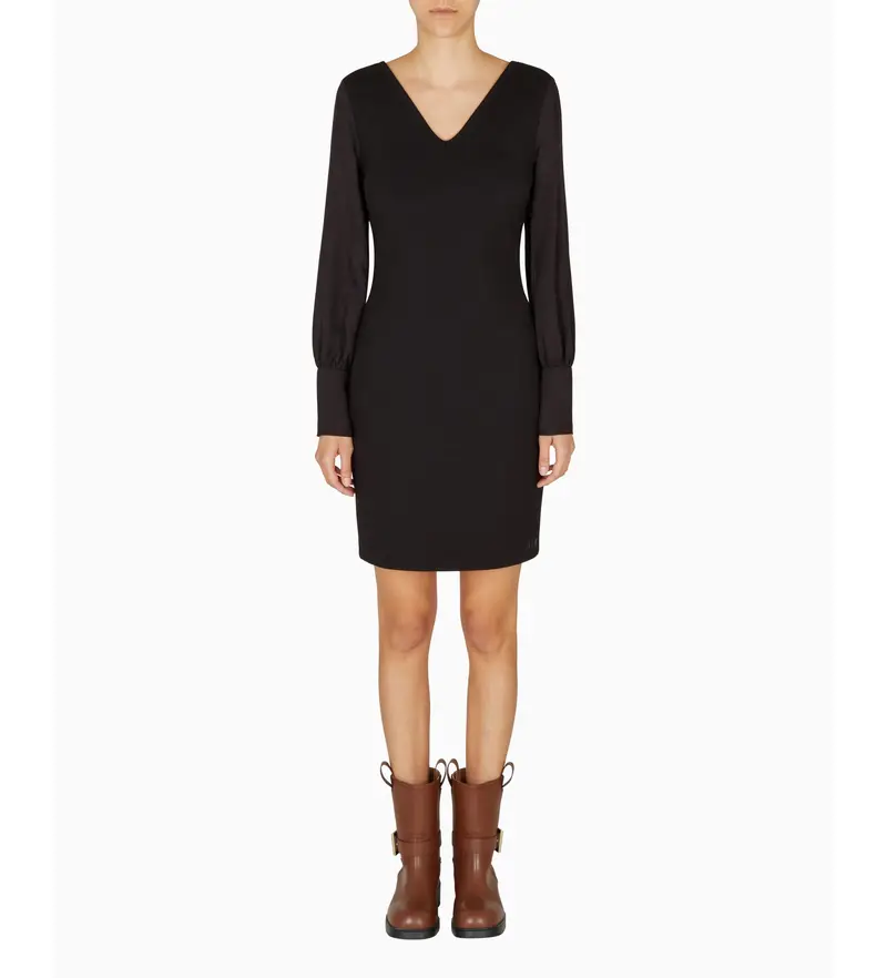 per donna. XW000756AF16136UC001 Elegante abito nero (XS), Da sera, Viscosa, Manica lunga