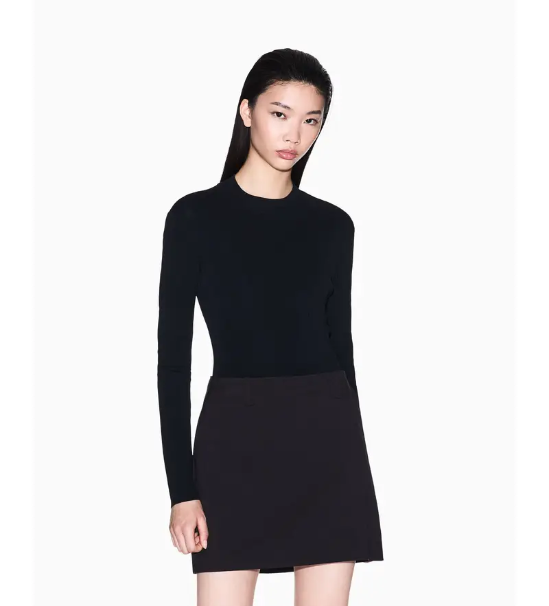 per donna. XW000763AF10352UC001 Maglia nera del marchio (XS), Nero, Casual, Viscosa, Manica lunga