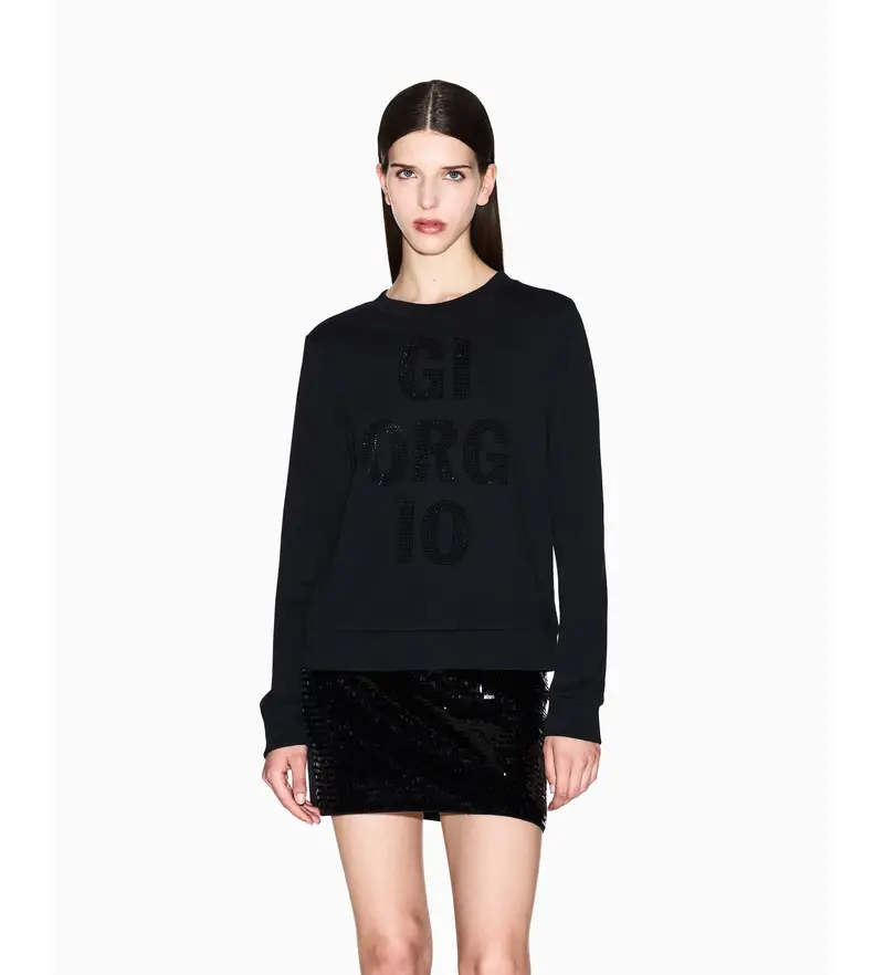 per donna. XW000991AF14284UC001 Felpa nera Giorgio (XS), Nero, Casual, Cotone